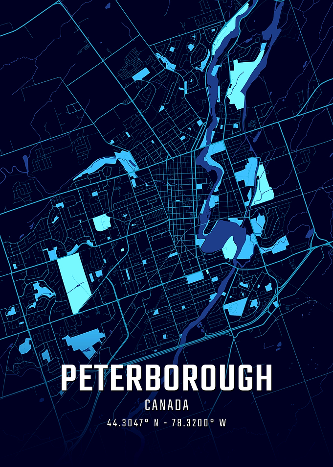 Peterborough Canada Midnight City Map