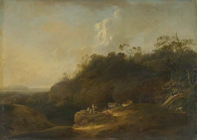 Pastoral Landscape with Shepherd and Cattle