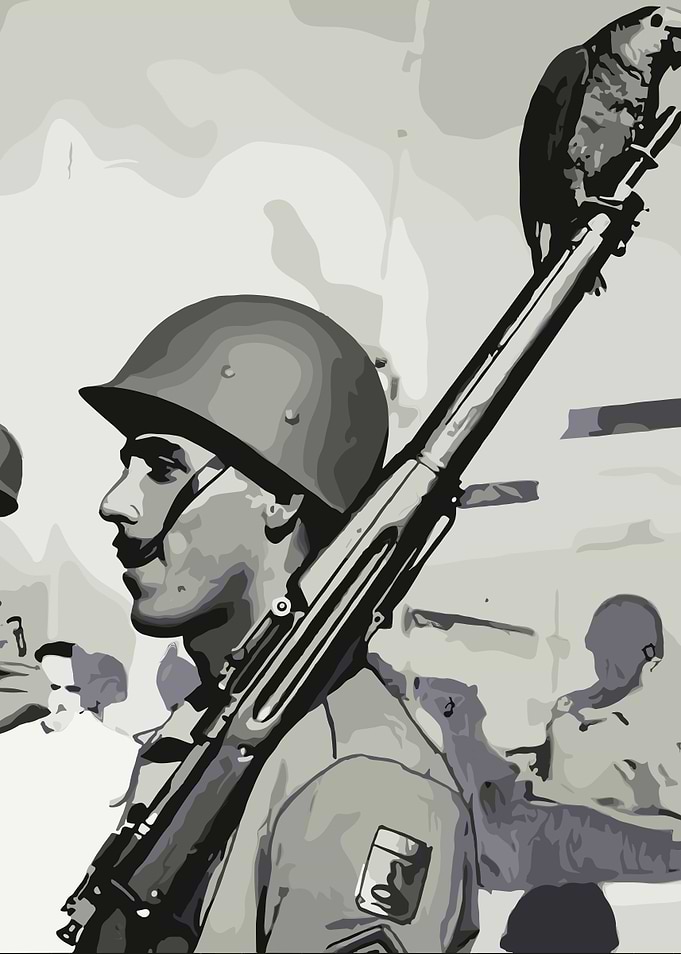 Soldier with Parrot and Rifle