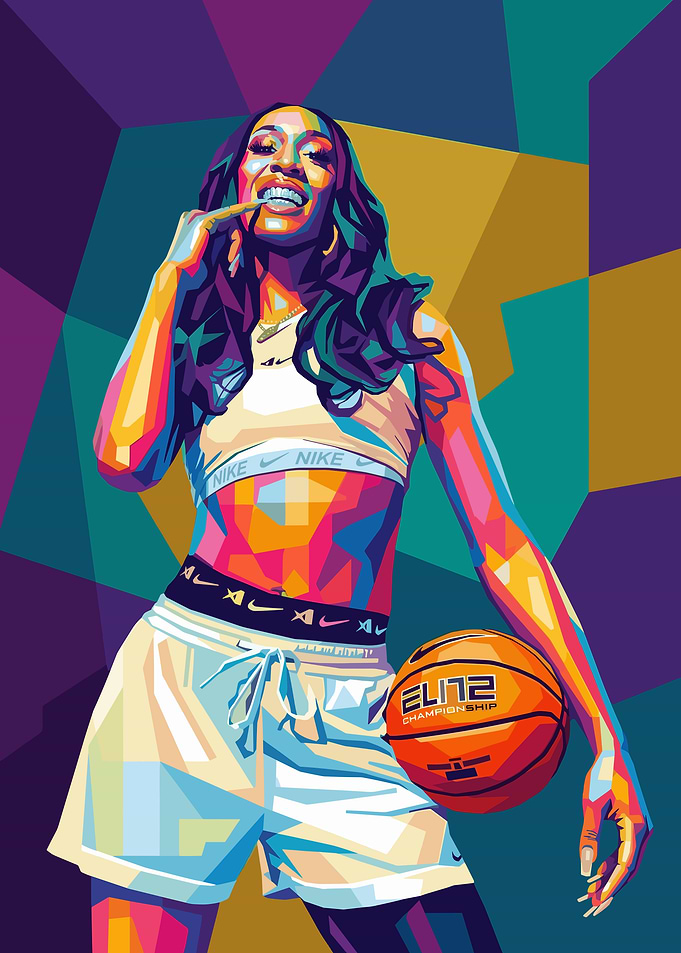 Aja Wilson Basketball Wpap Pop Art