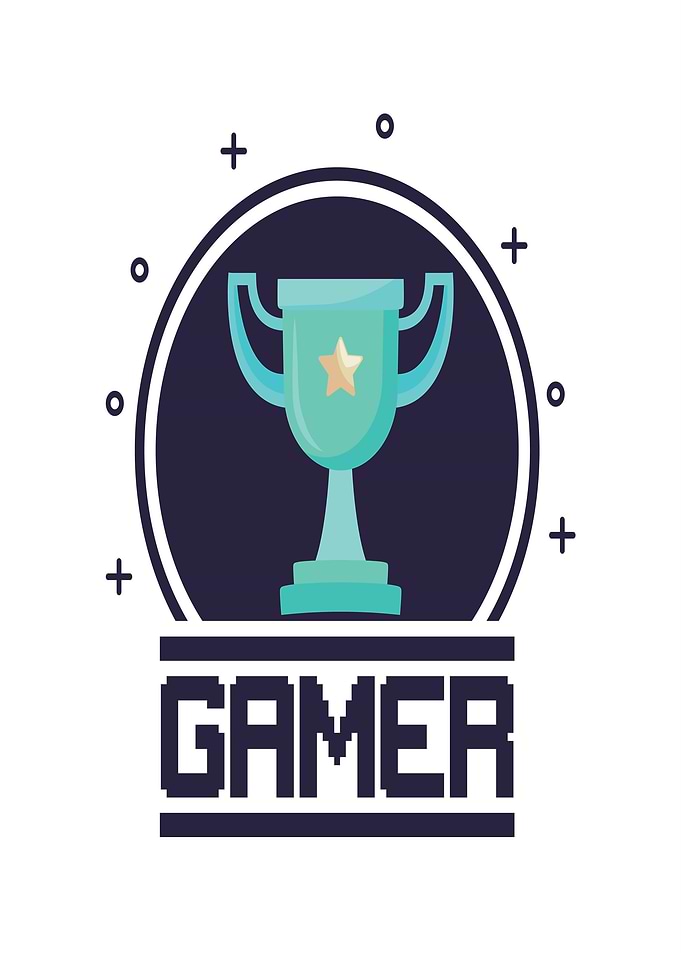 Gamer Trophy and Text