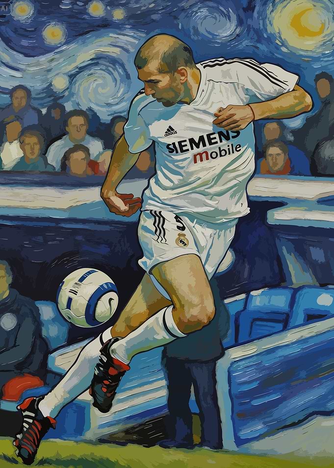 Zidane in Starry Night Style