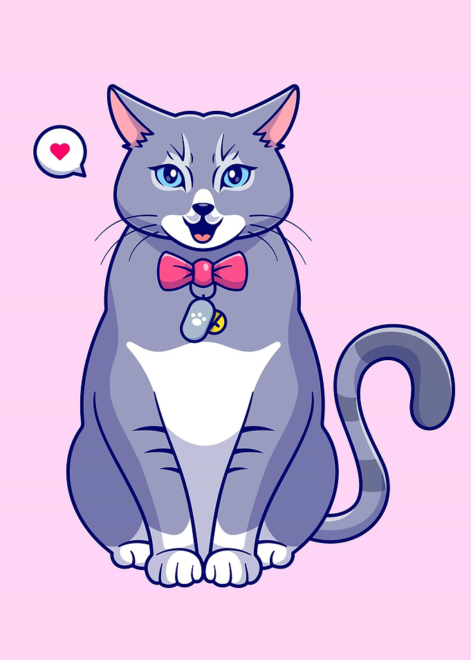 Cute Cat with Pink Bow Tie