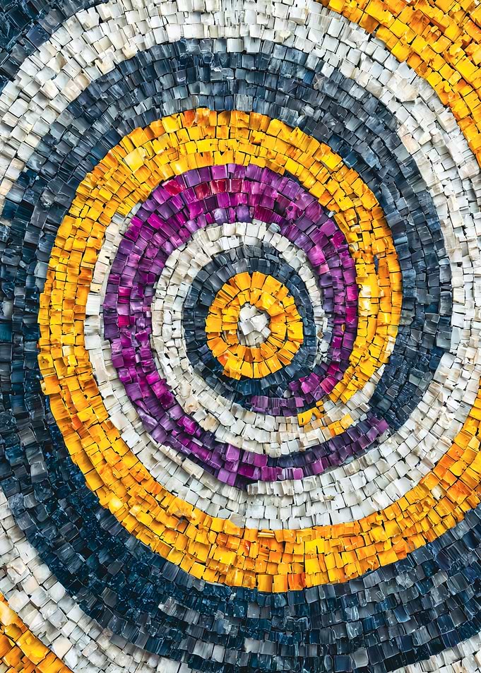 Vibrant Spiral Mosaic Tile Design