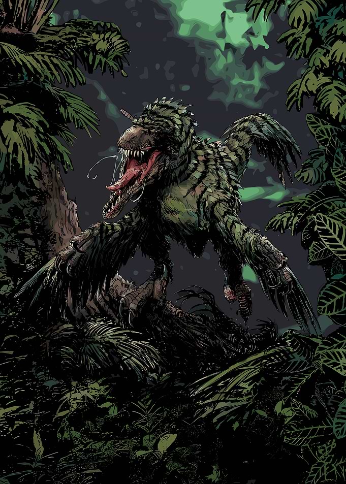 Fierce Dinosaur in Lush Jungle
