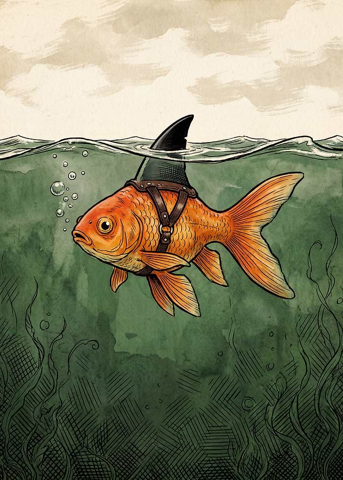 Goldfish with Shark Fin Costume