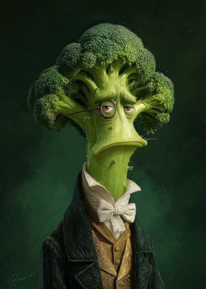 Anthropomorphic Broccoli Gentleman