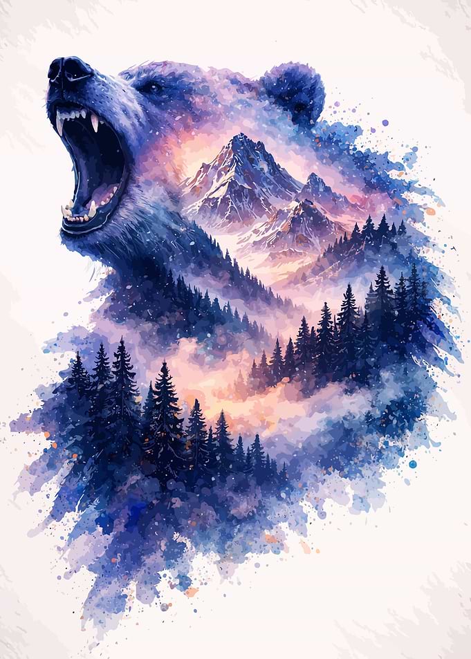 Bear Mountain Landscape Watercolor