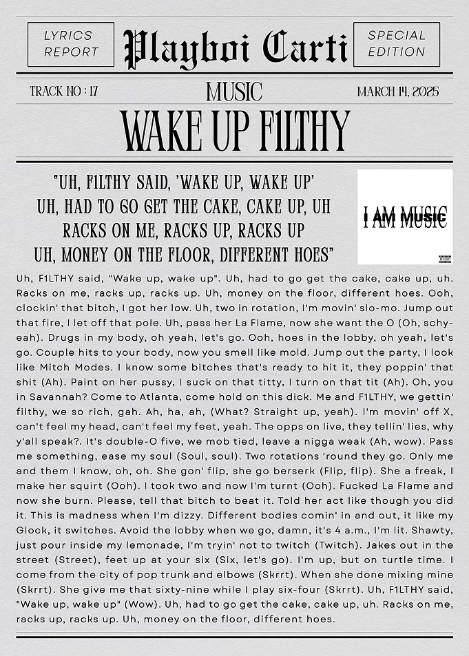 Playboi Carti Wake Up Filthy