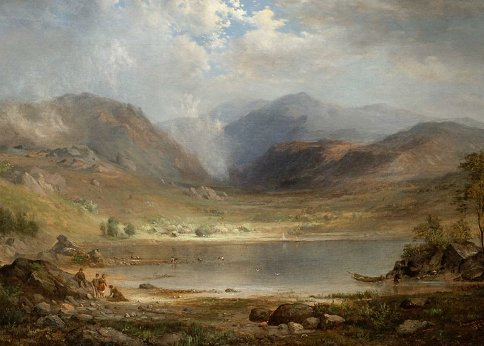 Mountain Lake Landscape Painting
