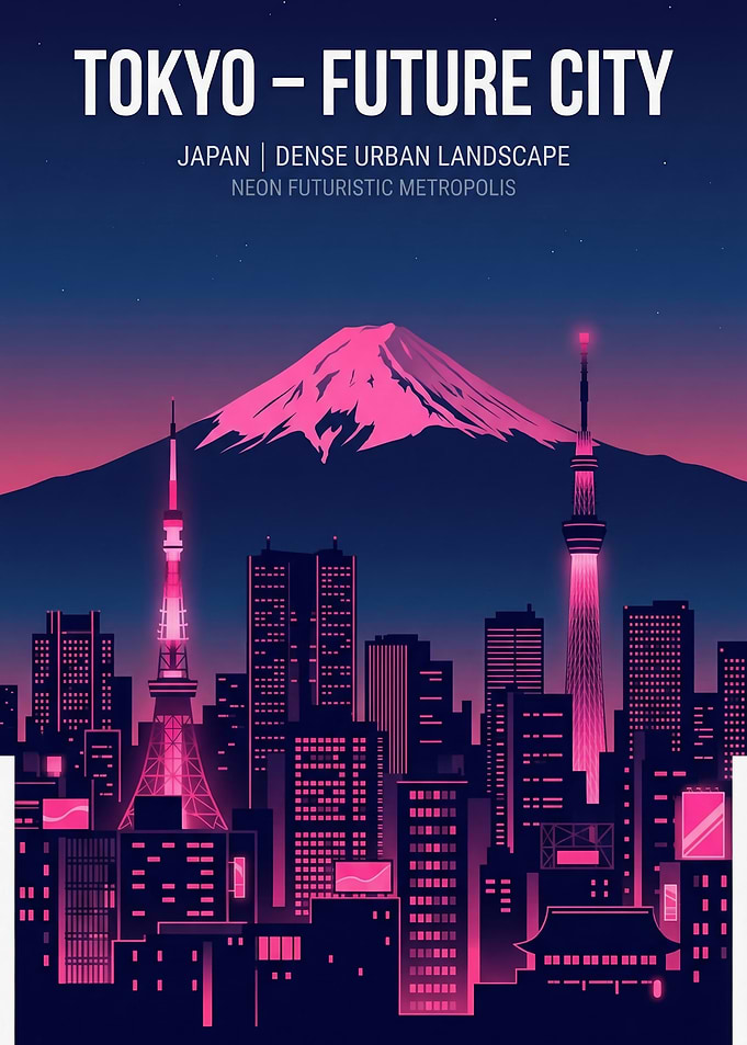 Tokyo Future City Neon Landscape