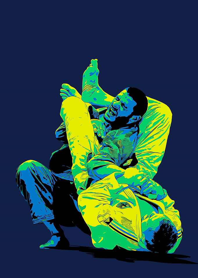 Grappling Match in Pop Art Style
