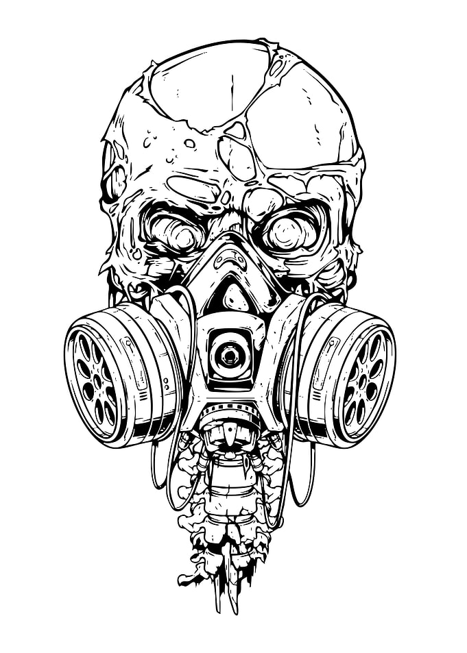 Skull with Gas Mask