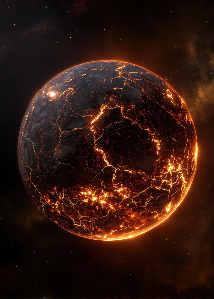 Volcanic Planet in Deep Space