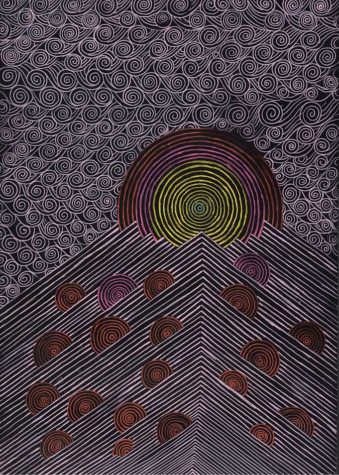 Abstract Swirls and Geometric Mountains