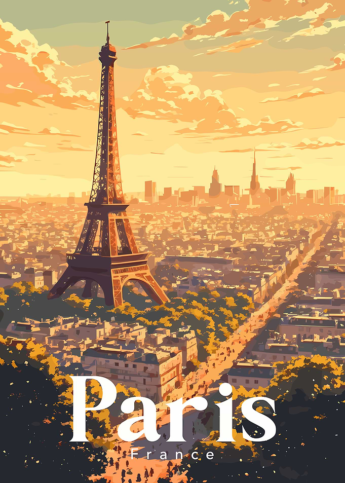 Paris Eiffel Tower Sunset