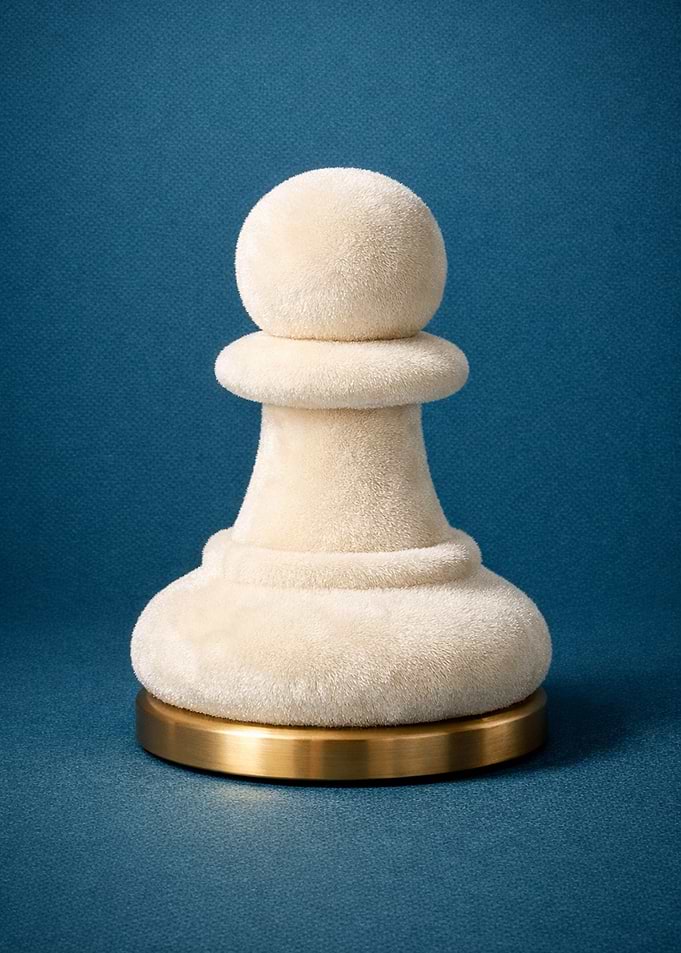 Velvet Chess Pawn on Brass Base