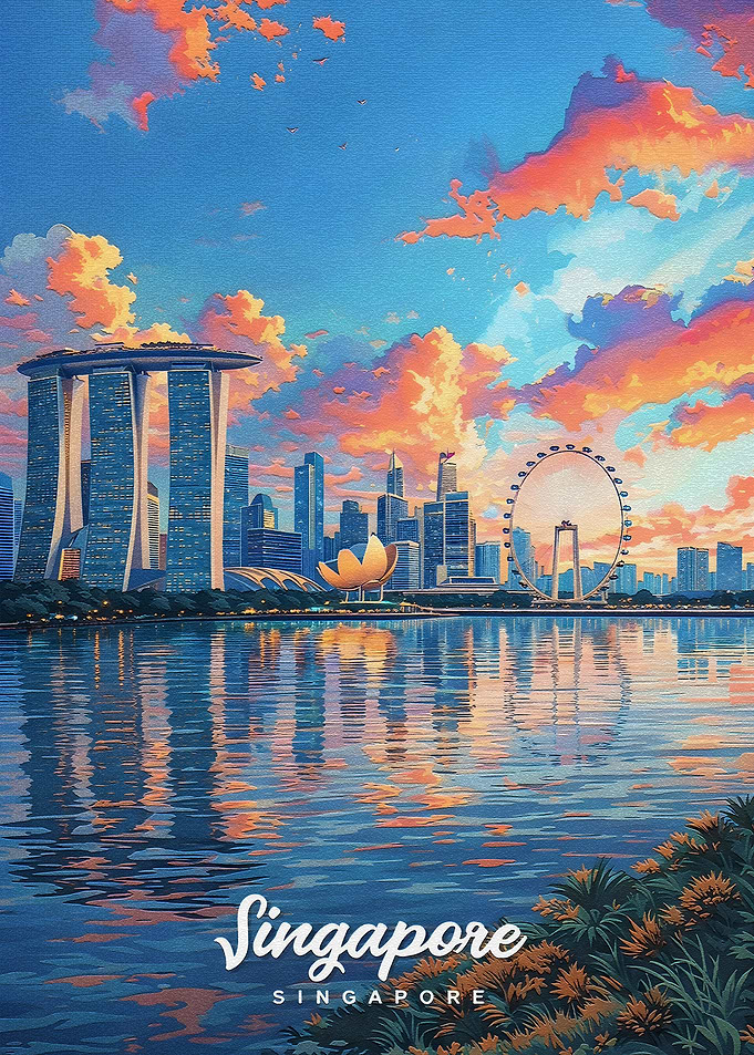 Singapore Skyline at Sunset