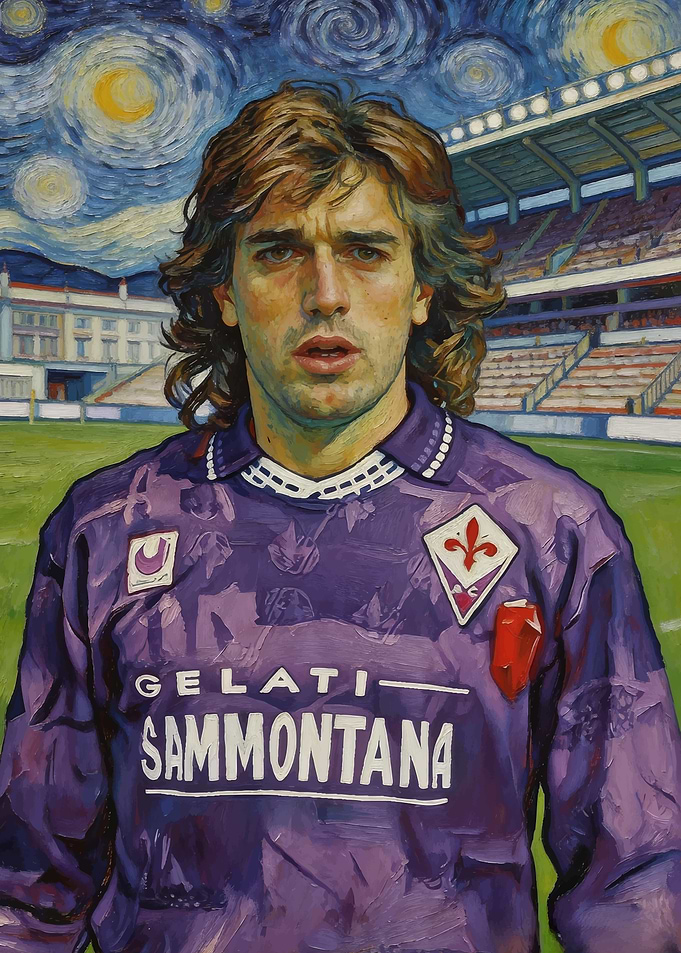Roberto Baggio in Starry Night Style