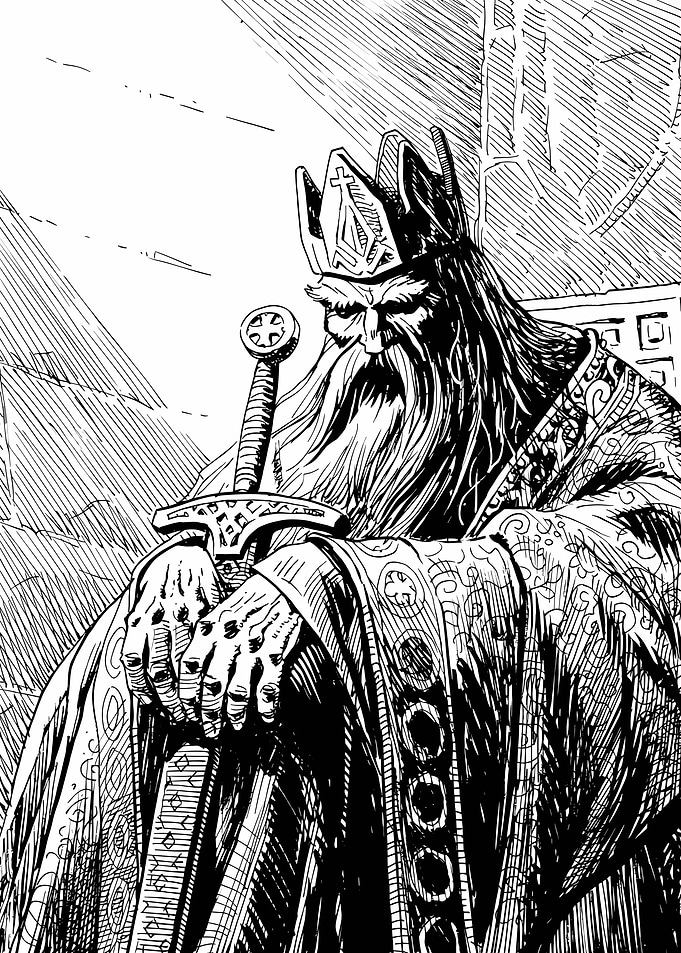 King holding a sword