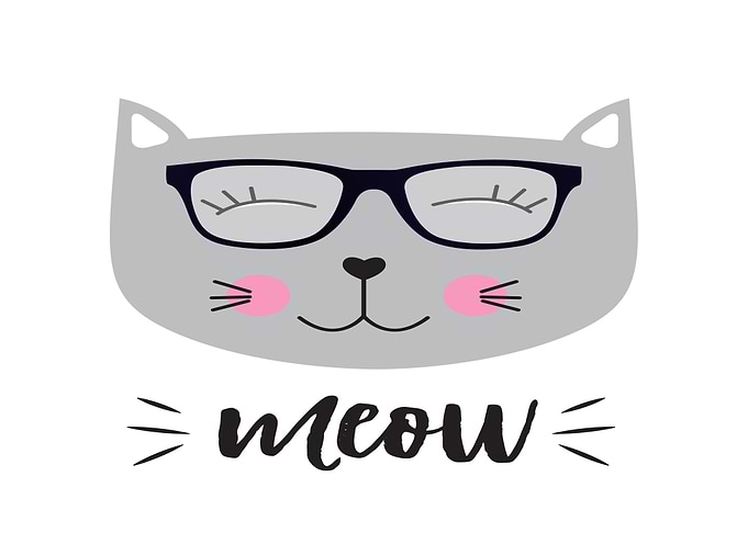 Cute Cat Wearing Glasses