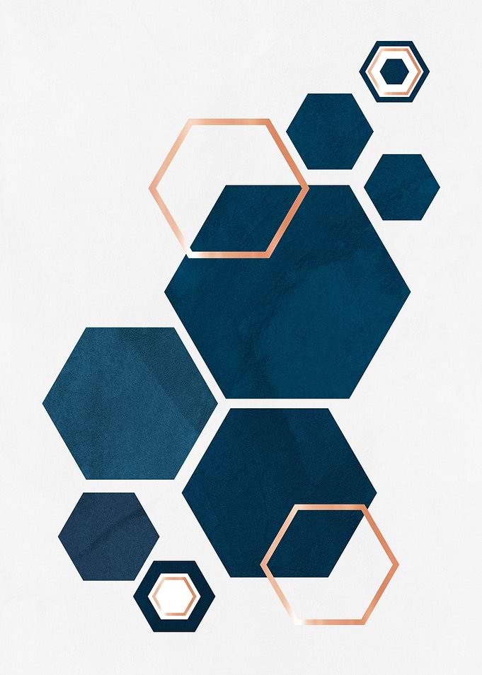 Abstract Geometric Hexagons