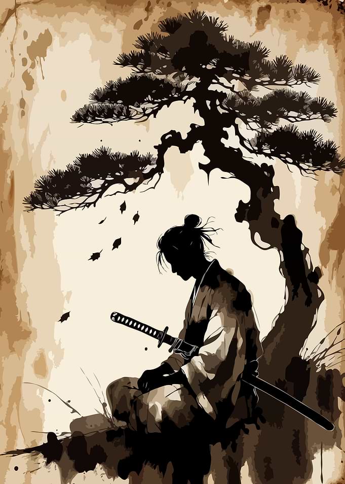 Samurai Under a Pine Tree