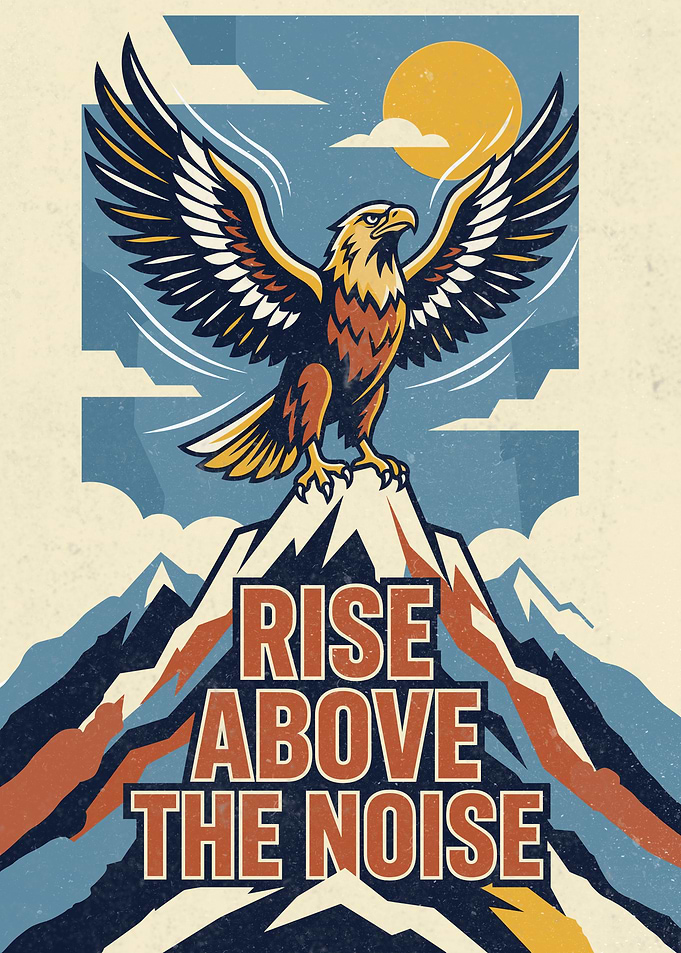 Eagle on Mountain with Inspirational Text