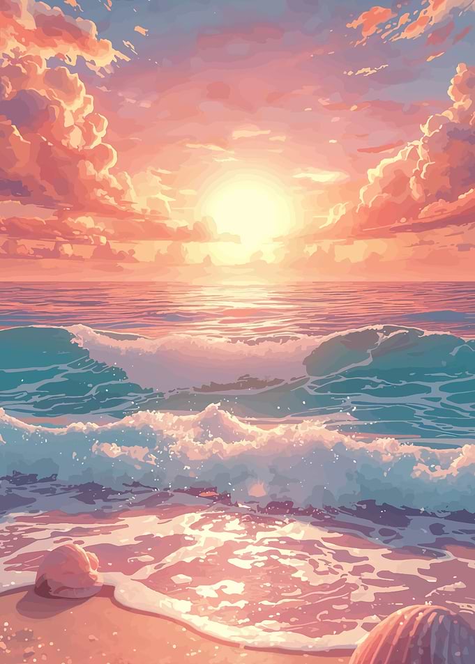 Anime Beach Sunset