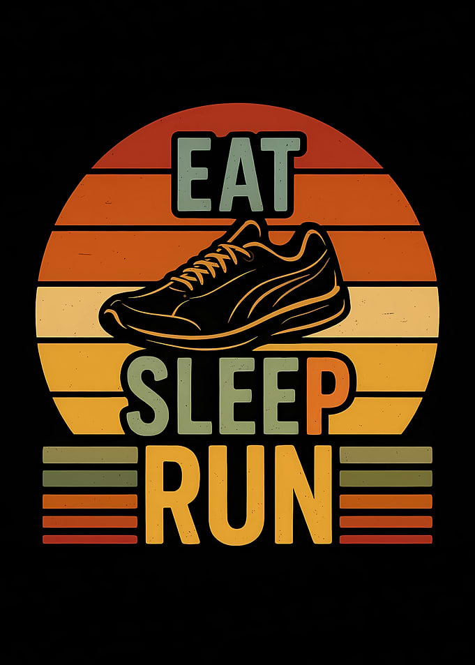 Eat Sleep Run Retro Sunset