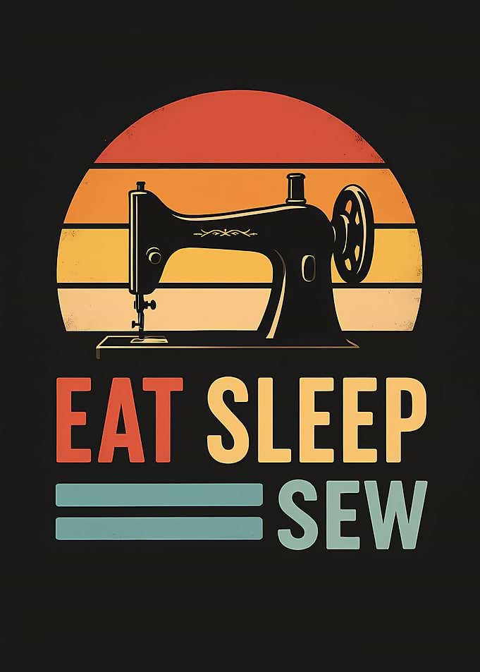 Eat Sleep Sew Vintage Sewing Machine