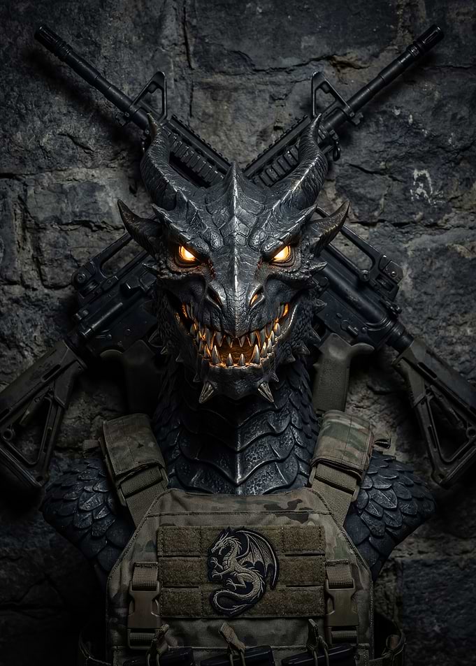 Dragon Warrior with Military Gear