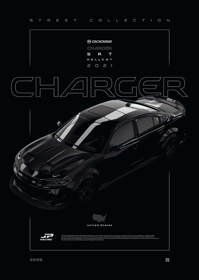 Dodge Charger SRT Hellcat 2021 Poster