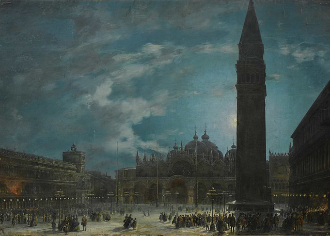 Venice Piazza at Night
