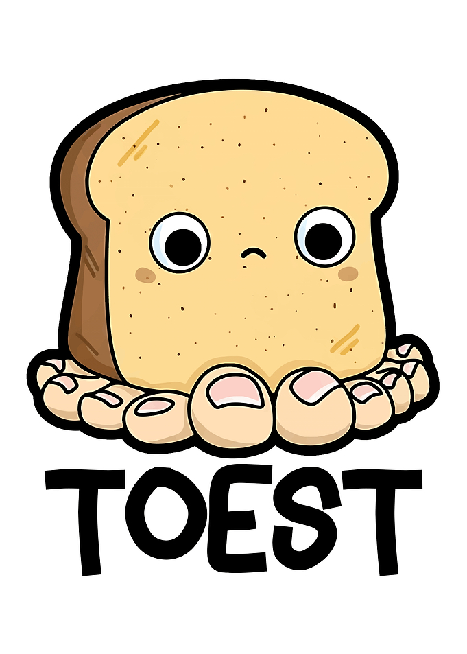 Funny Toasted Bread with Toes