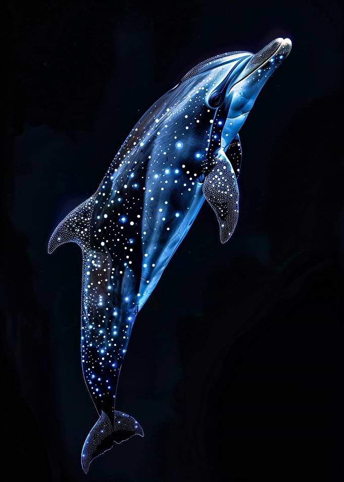 Starlit Dolphin Leaping