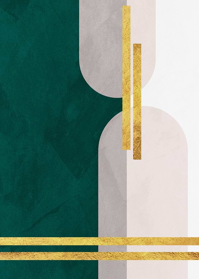 Abstract Geometric Art with Gold Accents