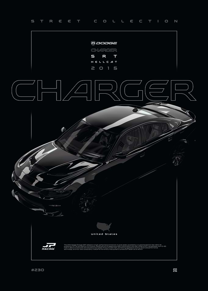 Dodge Charger SRT Hellcat 2015 Poster