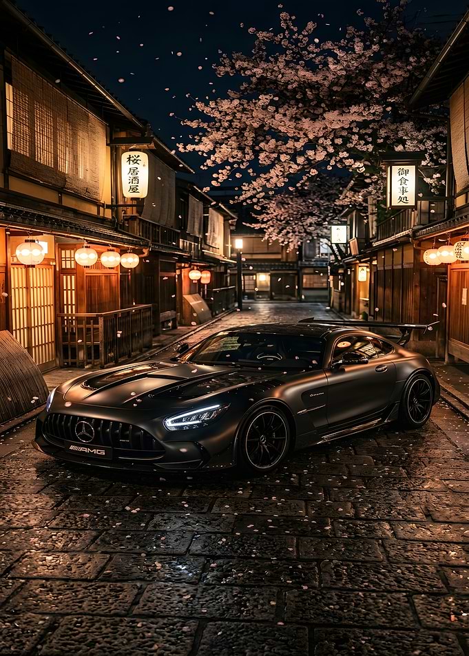Luxury Car in Japanese Street