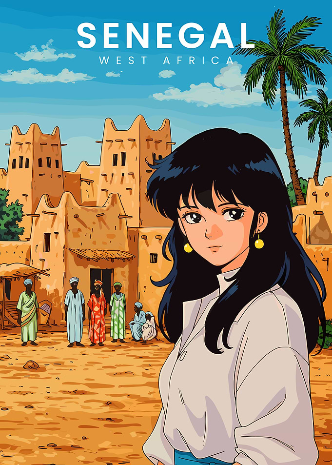 Anime Girl in Senegal Village