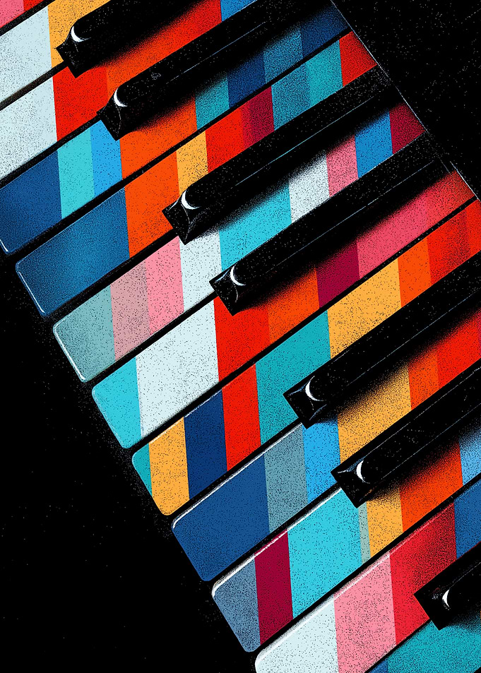 Colorful Piano Keys Abstract