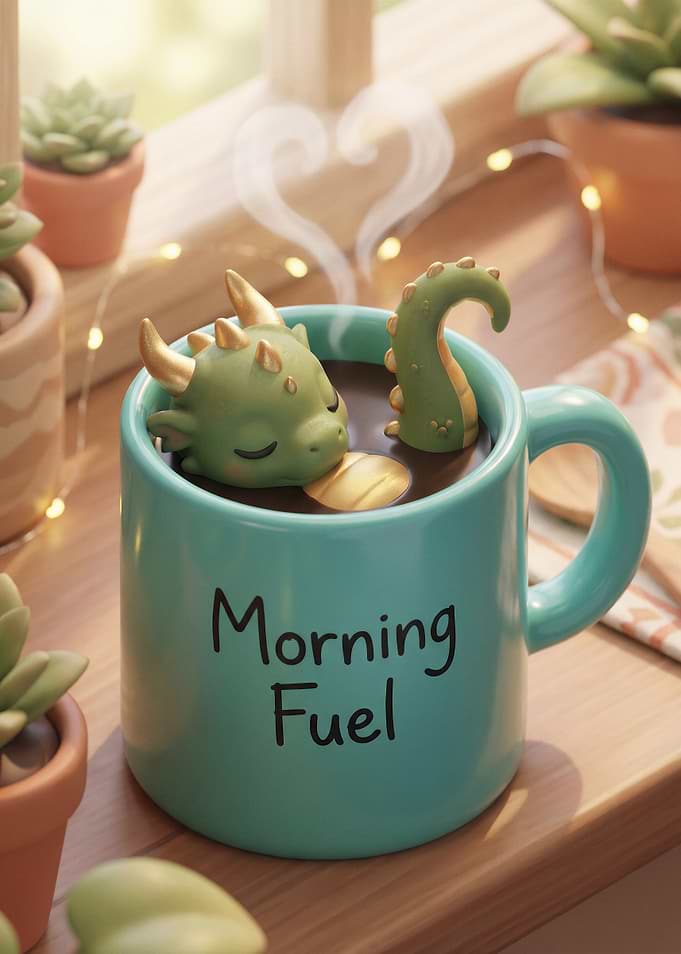 Cute Dragon in Coffee Mug