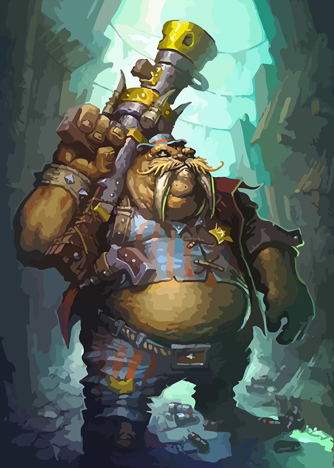 Walrus character with a large gun