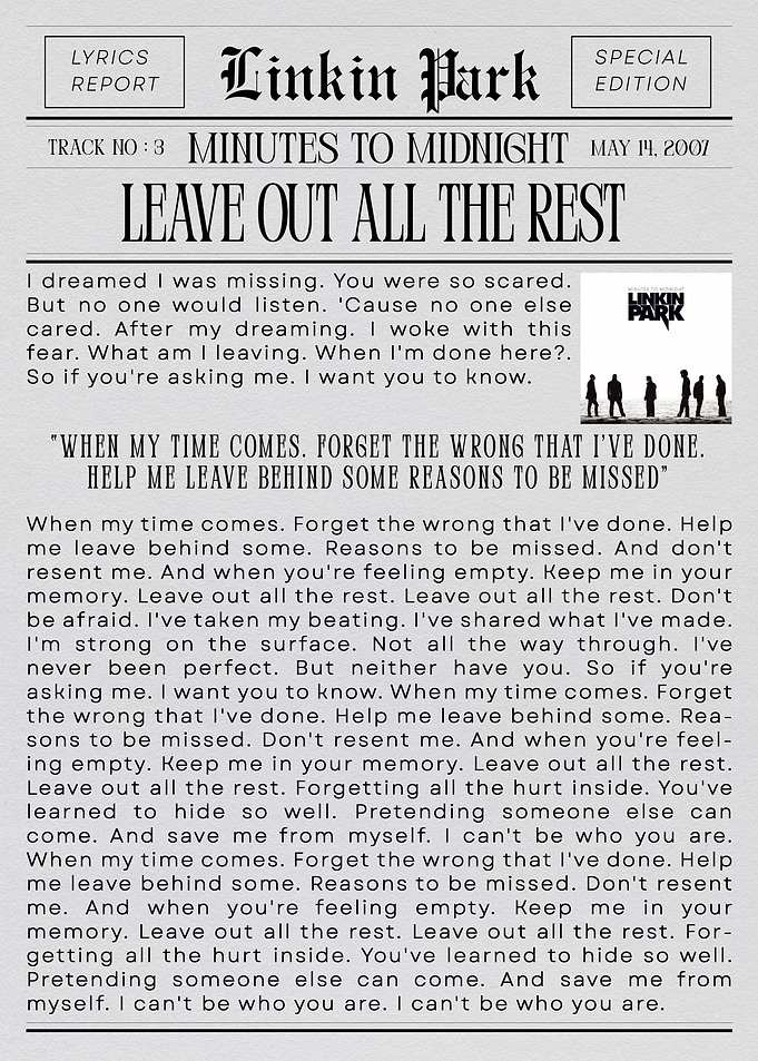 Linkin Park 'Leave Out All The Rest'