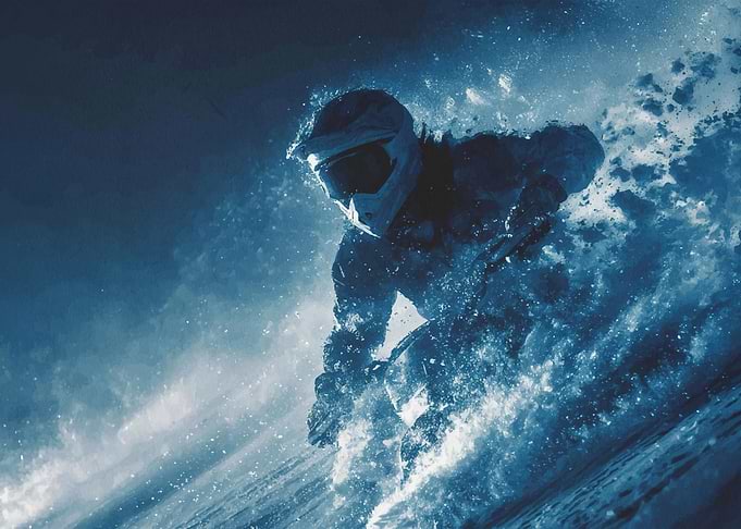 Snowboarder in Action