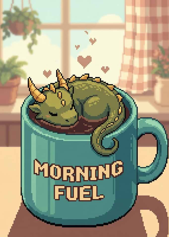 Cute Dragon Sleeping in Coffee Mug