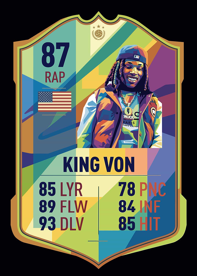 King Von Pop Art Card