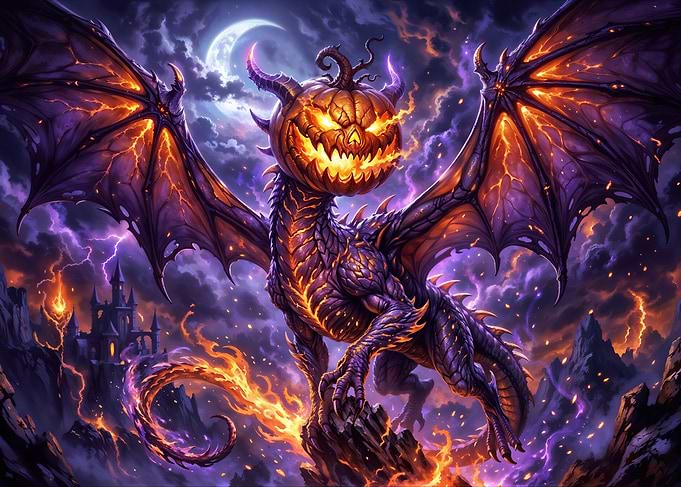 Halloween Pumpkin Dragon