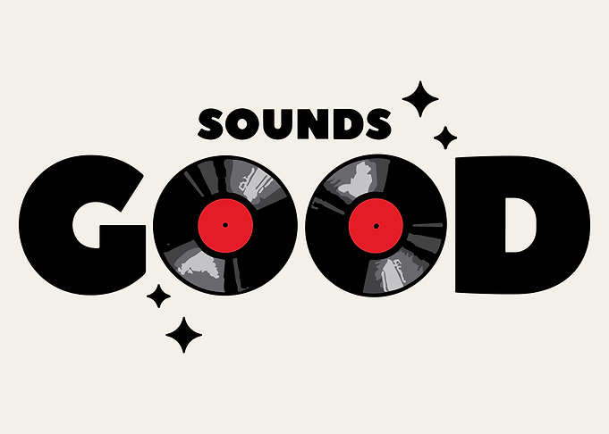 Sounds Good Poster, Retro Vinyl Records Wall Art, Music Lover Black Cream Print