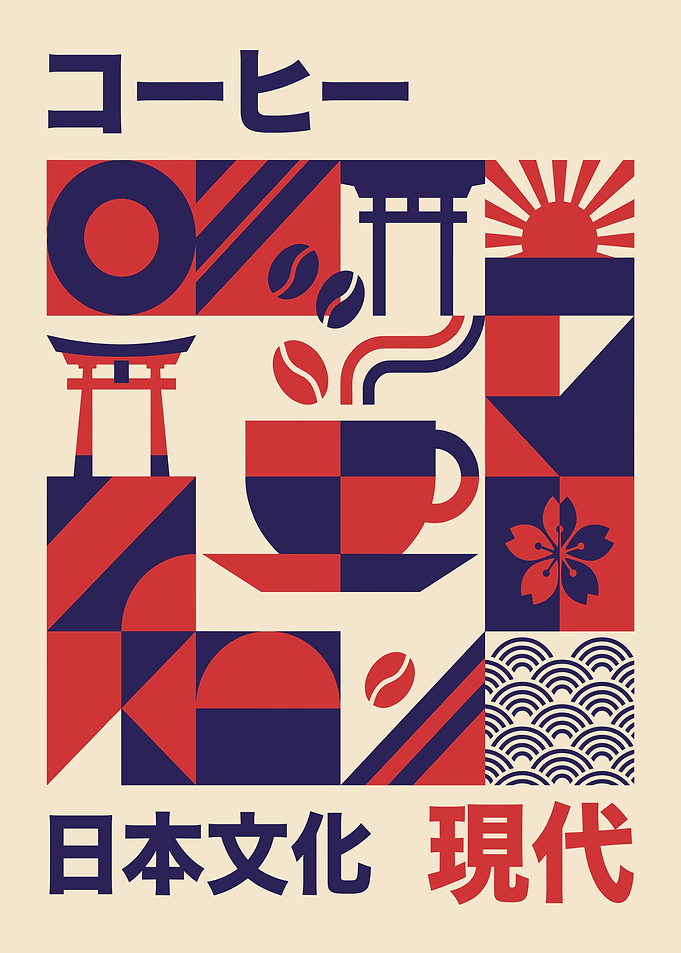 Modern Japanese Coffee Culture Art